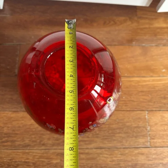 Red and Multi Color Art Glass Vase new - Picture 6 of 7